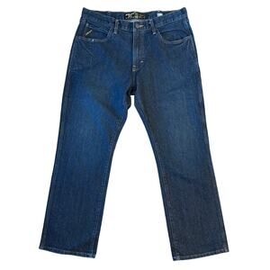 Ariat Jeans Rebar M5 Straight Straight Leg Western Workwear Blue Men Size 35x30